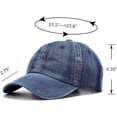 thumbnail image 3 of Gorra de béisbol lavada, de algodón vaquero desgastado, gorra de papá, gorra de estilo camionero unisex ajustable, 3 of 7