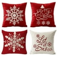 thumbnail image 5 of SPRING PARK Merry Christmas Throw Pillow Covers Deer Snowflakes Snowman Decorative Pillow Covers for Sofa Couch Bed and Car Throw Pillow Covers, 5 of 7