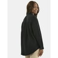 thumbnail image 3 of Time and Tru Women's Double Cloth Cotton Shirt with Long Sleeves, Sizes XS-XXXL, 3 of 5