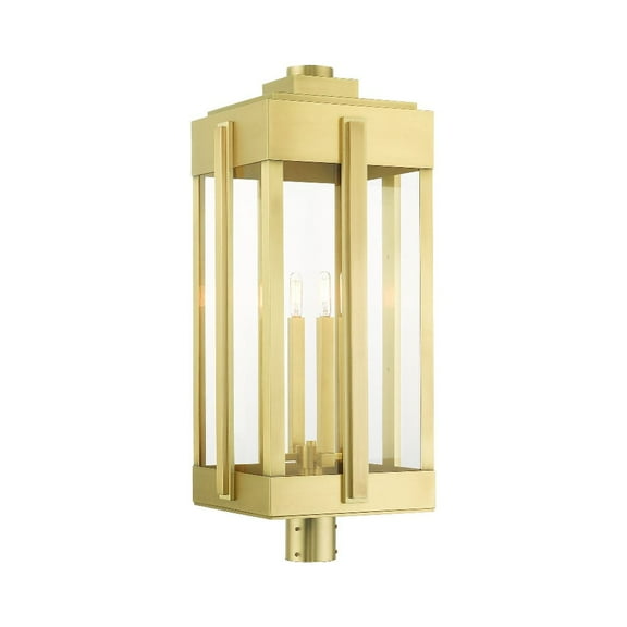 Livex Lighting - Lexington - 4 Light Outdoor Post Top Lantern in Art Deco Style