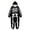 9Black, variant on REDARER Kids Skeleton Hooded Onesie Full Zip with Pockets for Trick or Treat Halloween Party Cosplay Casual Loungewear Pajama Outfit,8-9 Years