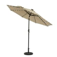thumbnail image 5 of Island Umbrella Mirage II Fiesta 9-ft Octagon Market Umbrella with Solar LED Tube Lights - Champagne and Taupe, 5 of 11