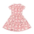 thumbnail image 4 of yuCgh Floral Print Easter Dress for Girls, Short Sleeve Summer Dress with Front Pocket, Lightweight Casual Party Dress for Kids,Pink 110, 4 of 5
