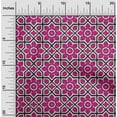 thumbnail image 1 of oneOone Viscose Jersey Fuschia Pink Fabric Geometric & Floral Block Sewing Material Print Fabric By The Yard 60 Inch Wide, 1 of 5