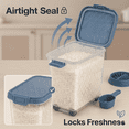 thumbnail image 3 of Joxxoaa Airtight Food Storage Container, Up to 62 L, Attachable Wheels, for Dog Cat Bird and other Pet Food Storage Bin, Keep Fresh, Easy Mobility, BPA Free, Blue, 3 of 5