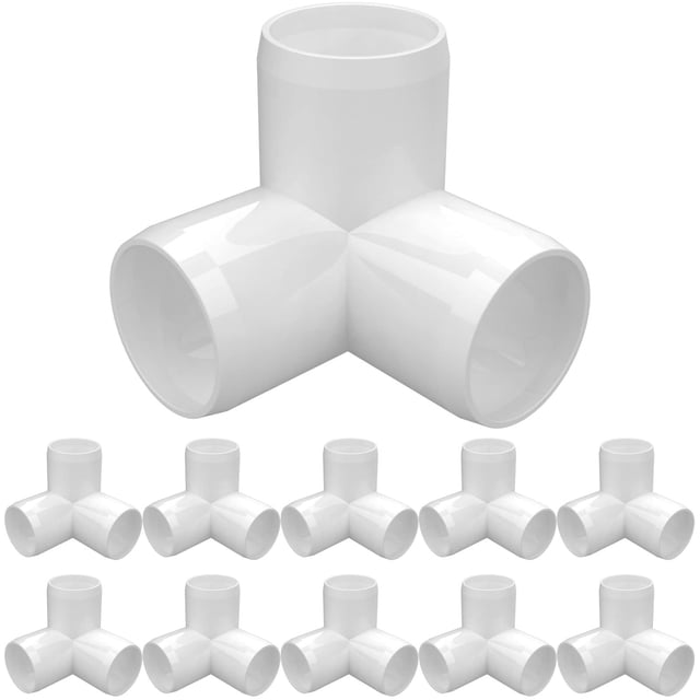 Accesorios de PVC de 3 vías LetsFix 1-1/2 (paquete de 10), aptos para muebles