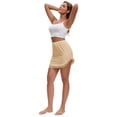 thumbnail image 5 of DARING DIVA Women's Curved Slit Lined Lace Trim Half Slip Underskirt L Light Beige, 5 of 5