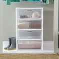 thumbnail image 5 of Sterilite Wide 4 Drawer Tower, Versatile Storage with Clear Drawers Become Removable Bins, Easy to Assemble, White, 5 of 12