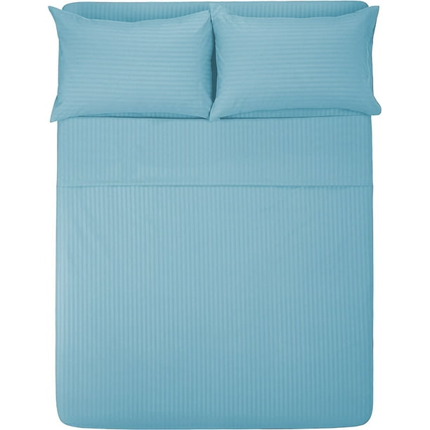 Sábana Queen Size 1800 Hilos, Microfibra Grabada Ultra Suave Mod. CIELO