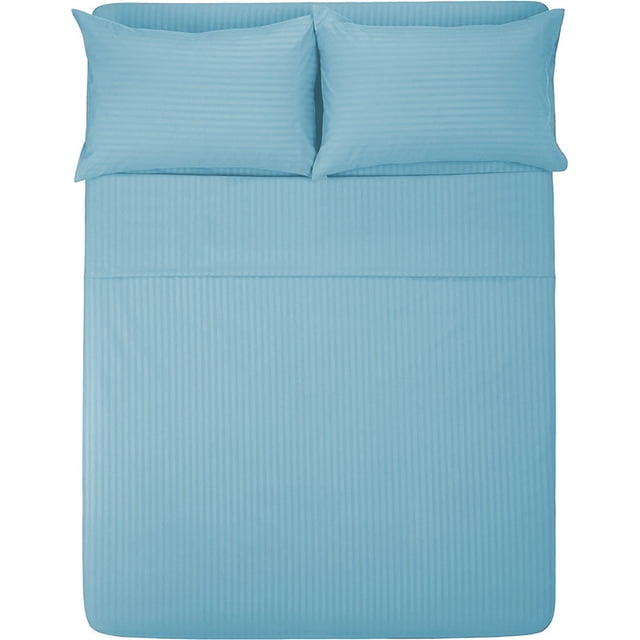 Sábana Queen Size 1800 Hilos, Microfibra Grabada Ultra Suave Mod. CIELO