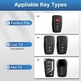 thumbnail image 2 of Compatible with Toyota Key Fob Cover with Keychain Leather Key Case Protector for 2018-2022 Camry RAV4 Highlander C-HR Prius Corolla Avalon GT86 Smart Key Keychain, 2 of 7