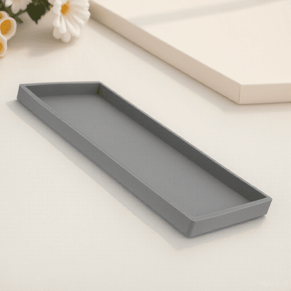 CIMAXIC Bathroom Trays for Counter Grey Silicone Multi-function 1Pack