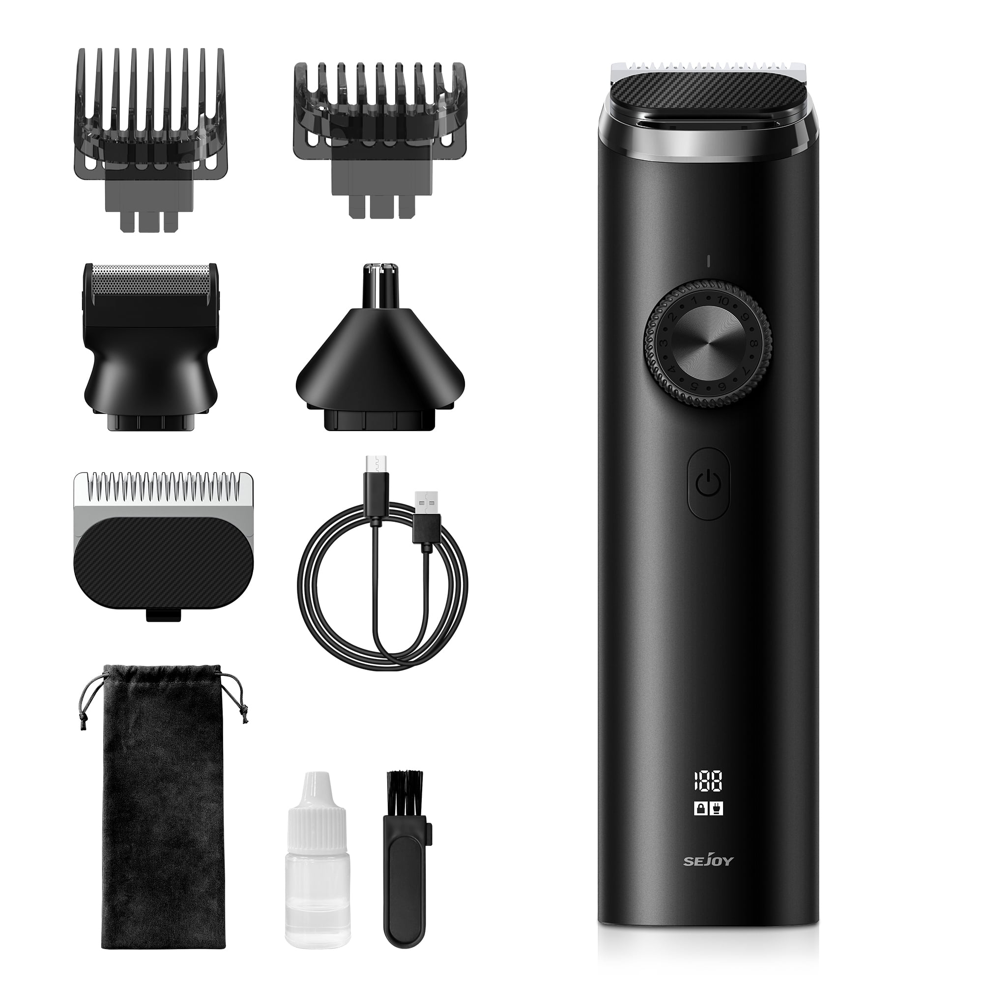 Sejoy Men's Beard Trimmer,Hair Clippers, Waterproof Electric Nose