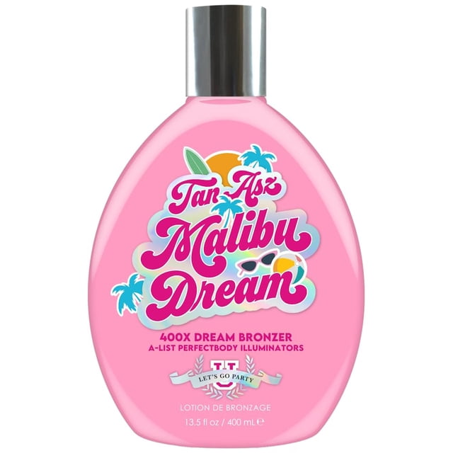 Malibu Dream 400X Dream Bronzer Loción bronceadora 13.5 oz - Fórmula bronceadora ultra oscura con extractos hidratantes de la piel para un color profundo y duradero y una piel suave y sedosa