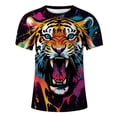 thumbnail image 3 of Men Summer Tops Men T Shirt for Men Seasonal Floral Print Short Sleeve Round Neck Casual Top with Easter Theme Fashionable Design Men’s Spring Autumn Black 3XL, 3 of 4