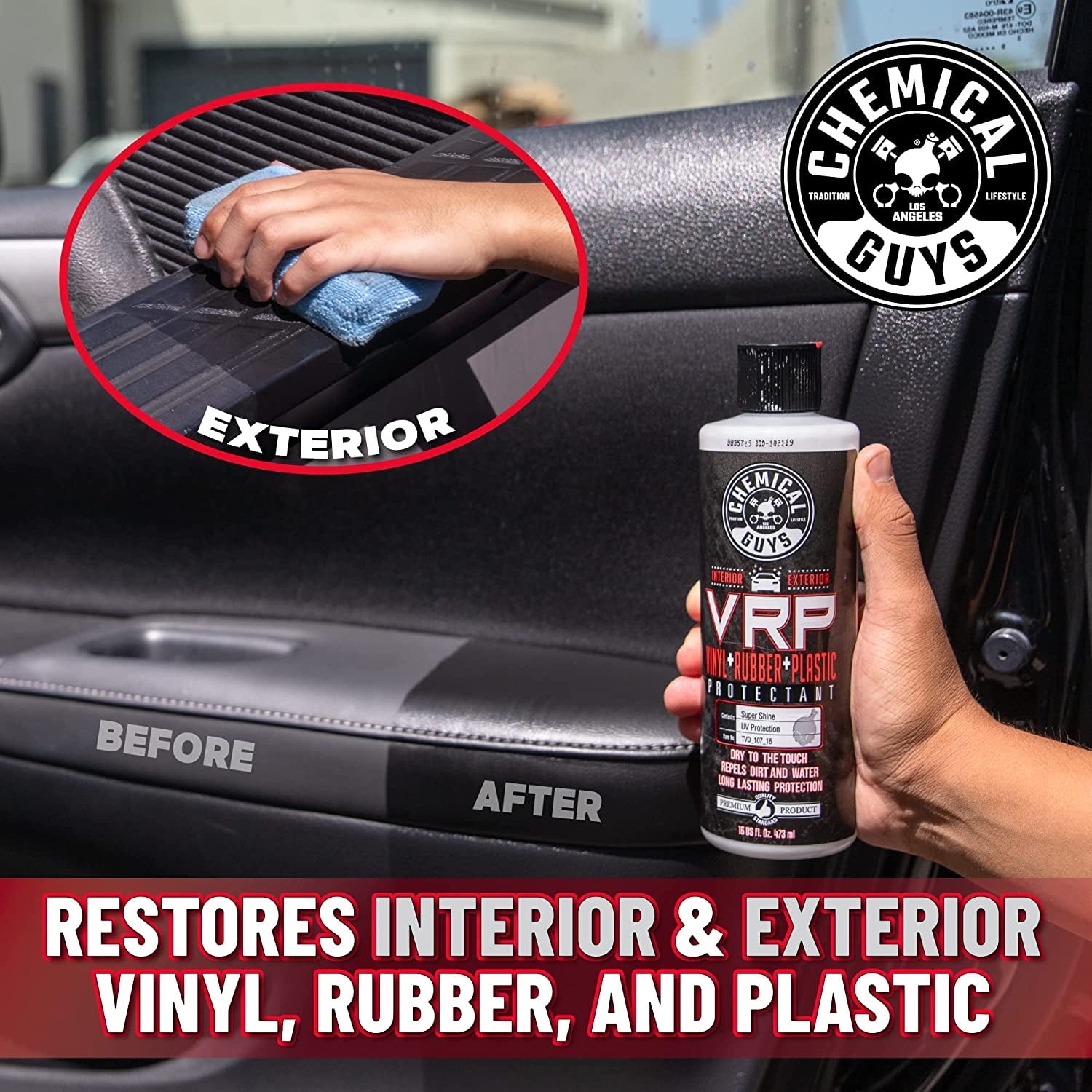 Chemical Guys TVD_107_1603 V.R.P. Vinyl, Rubber and Plastic Non-Greasy Dry-To-The-Touch Long Lasting Super Shine Dressing for Tires, Trim and More, 16