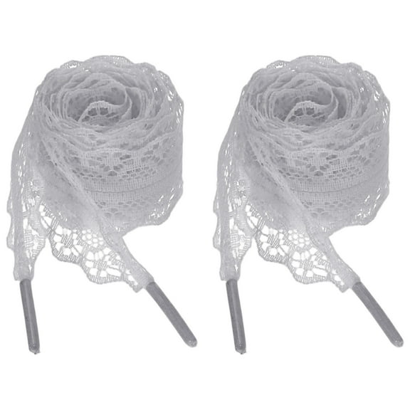 2 Pairs Flat Laces Shoelaces, 2.2CM Wide 120CM Length Lacy Shoe Laces, Gray