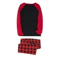 thumbnail image 4 of Christmas Family Matching Pajamas Christmas Pjs Holiday Nightwear Sleepwear Sets Long Sleeve Red and Black Plaid Pants Pjs HAPPY NEW YEAR 2026, 4 of 5