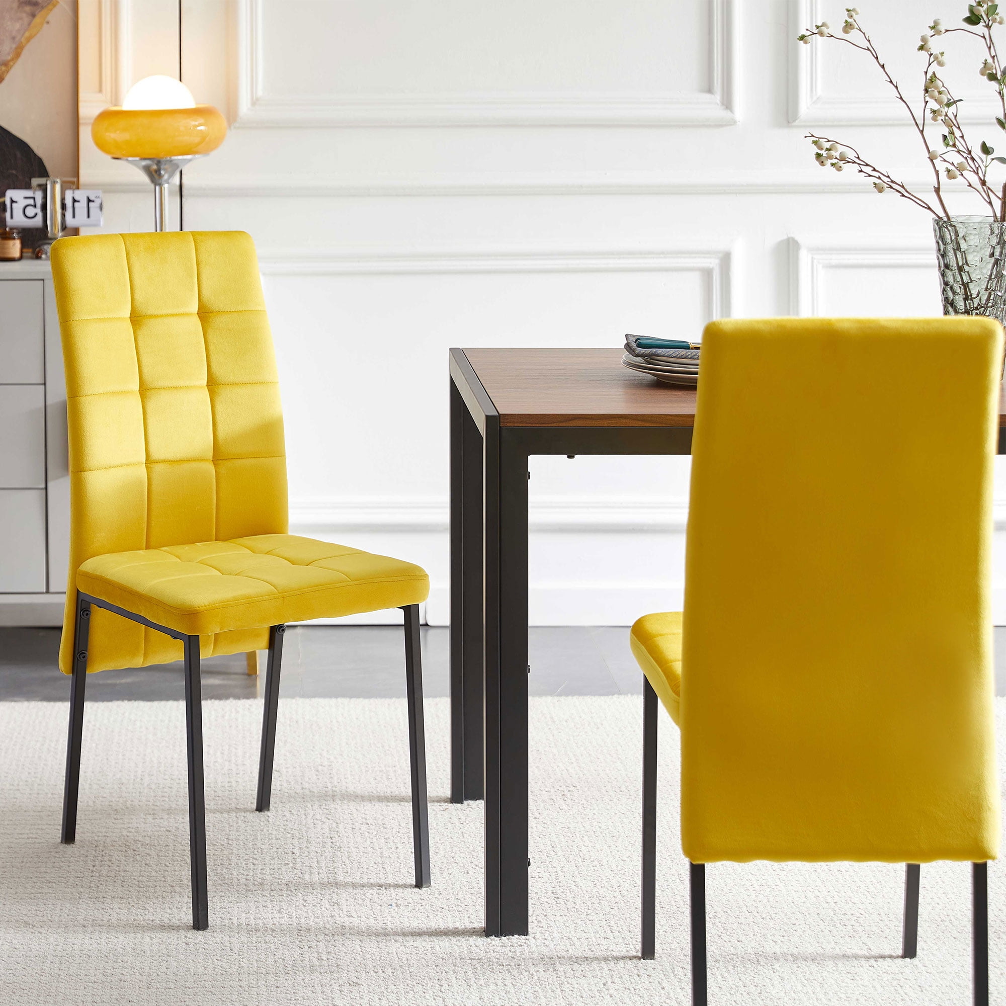 Mustard colored dining chairs sale
