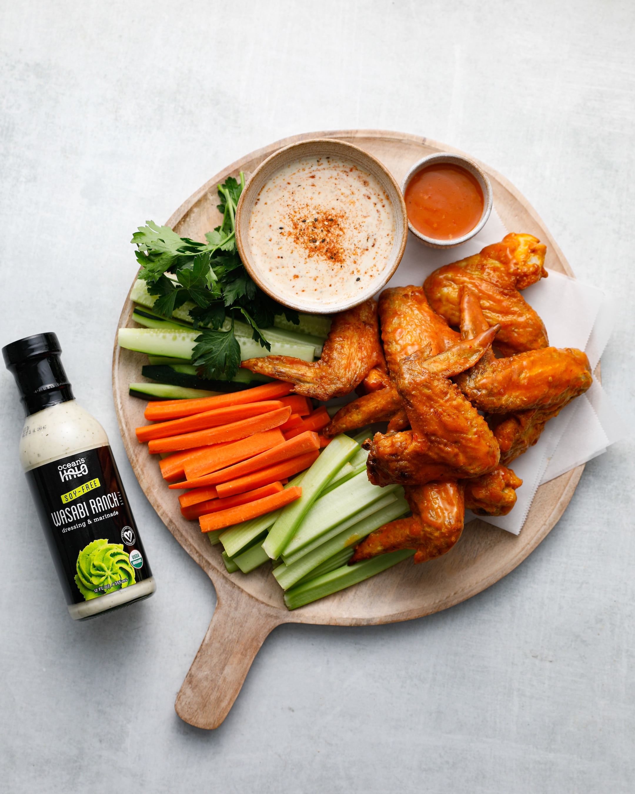 Vinaigrette épicée ranch au wasabi, bio, vegan, 355 mL Ocean's Halo, vinaigrette épicée ranch au wasabi