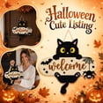 thumbnail image 4 of Halloween Black Cat Welcome Sign, Decorative Wooden Front Door Hanging Plaque Ornament for Porch Wall Home Entryway Decor, 4 of 7
