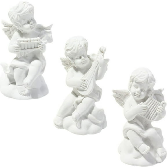 GETAJGHSD 3Pcs Figurine Resin Figurines Cherub Angels Figurine Indoor Decoration Small Size 1.57X1.57X2.36In