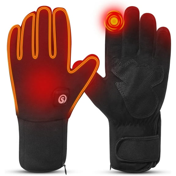 SUN WILL Heated Gloves,Men Women Rechargeable Electric Arthritis Hand Warmer Heated Ski Gloves Mittens, Snow Winter Warm Outdoor Cycling, Motorcycle, Hiking, Snowboarding