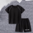 thumbnail image 6 of UACY 2 Pack Boys 2 Piece Summer Outfits Sweatsuit Kids Athletic Short Sleeve T-Shirts Workout Shorts Tracksuits Clothing Set (Dark Blue, 8-9 Years), 6 of 9