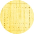 thumbnail image 1 of Ahgly Company Indoor Round Solid Yellow Modern Area Rugs, 5' Round, 1 of 4