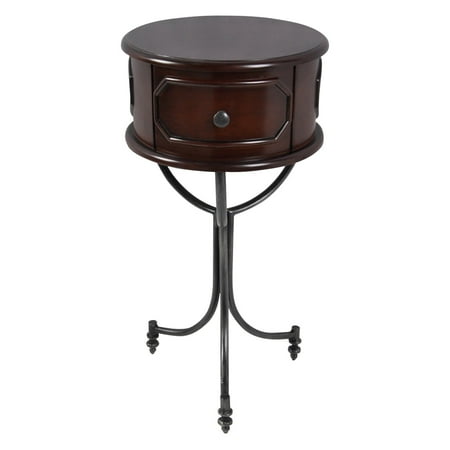 Homegig Drum End Table Espresso
