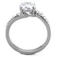 thumbnail image 2 of High polished (no plating) Stainless Steel Ring with AAA Grade CZ in Clear for Women Clear Stone Color Style TK2040 Size 5, 2 of 3
