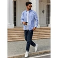 thumbnail image 2 of sogami Men's Casual Button Down Long Sleeve Classic Plaid Shirt Regular Fit, 2 of 8