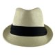 thumbnail image 2 of Sombrero de la paja TOP Headwear Triband Fedora - Natural TOP HEADWEAR Sombrero de fieltro, 2 of 2