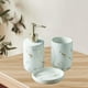 thumbnail image 3 of Juego de accesorios de baño de cerámica con efecto mármol, dispensador de loción y jabonera. Blanco 3 piezas, 3 of 8