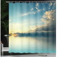 thumbnail image 4 of Ambesonne Coastal Shower Curtain, Sea Sunset Horizon, 69"Wx75"L, Teal Aqua Blue, 4 of 5