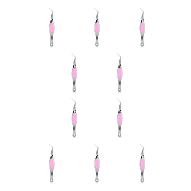 Guardurnaity Pinzas para manualidades, cerradura cruzada, acero inoxidable, multifunción, herramienta de decoración de uñas curvadas inversas, Mate 10Conjunto
