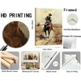 thumbnail image 2 of Western Cowboy Wall Art Set of 3, Vintage Southwestern Wall Decor Painting, Western Ranch Desert Farmhouse Poster Canvas Prints Aesthetic Pictures for Bathroom Bedroom Living Room d 16x24 inch, 2 of 7