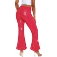 thumbnail image 6 of Dewadbow Women Sequin Bell Bottom Pants Glitter Sparkle High Waist Wide Leg Palazzo Trousers Bling Flare Pants Club Wear, 6 of 6