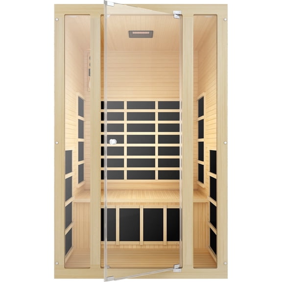 JNH Lifestyles Ensi  2 Person Ultra-Low EMF Far Infrared Sauna, Personal Indoor Luxury Spa for House and Gym