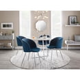 thumbnail image 3 of LumiSource Chrome, Blue Velvet Fran Chair - Set of 2, 3 of 9
