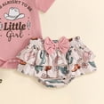thumbnail image 4 of Faraee 0-18 Months Newborn Infant Baby Girl Clothes Ruffle Short Sleeve Romper Shorts Set Bowknot Floral Summer Outfits Pink, 4 of 5