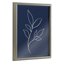 Blake Modern Blue Botanical Line Sketch Print 3 16 in x 20 in Framed Drawing Art Prints, by Kate and Laurel