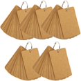 thumbnail image 2 of Brown Kraft Paper Blank Cards for Writing with Metal Ring 5 Pieces Lightweight Study Note, 2 of 4