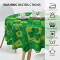 thumbnail image 6 of Happy St Patrick''s Day Round Tablecloth 60 Inch Green Shamrock Leaves Lucky Decorations Table Clothes Spring Holiday Waterproof Reusable Circle Table Cover for Picnic Party Dining Room Home Decor, 6 of 6