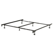 Kings Brand Furniture Metal Adjustable Bed Frame for Twin/Full/Queen/King/Cal King Sizes with Center Crossbar & Caster Wheels