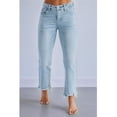 thumbnail image 4 of Women'S Jeans High Waisted Pants Summer Fashion Straight Leg Raw Hem Denim Pants Light Blue XL, 4 of 7