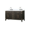 thumbnail image 2 of Laurel 60 in W x 22 in D Brown Oak Double Bath Vanity, White Quartz Top, and Faucet Set, 2 of 5