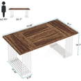 thumbnail image 3 of Tribesigns 70.9" Executive Office Desk, Modern Conference Desk with Metal Frame, Walnut, 3 of 6