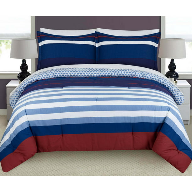 Nautical Stripe Twin Comforter Set, Alex Nautical Cotton Duvet Cover Set