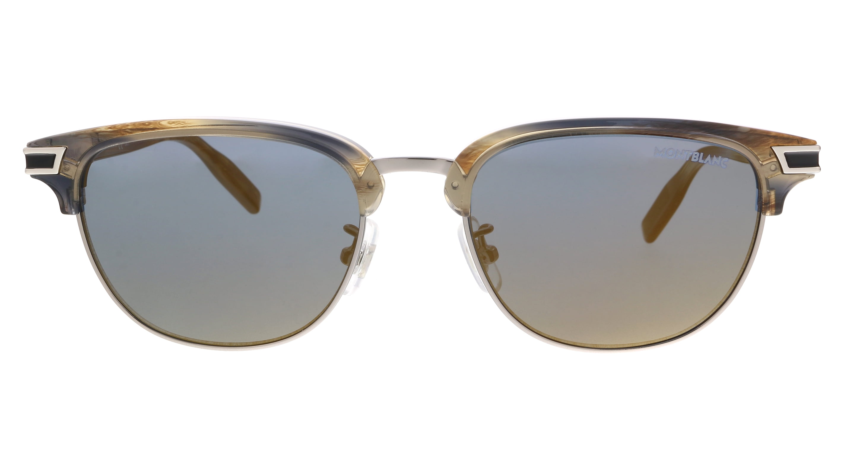MONTBLANC Mens Round/Oval Grey Silver Gold Sunglasses